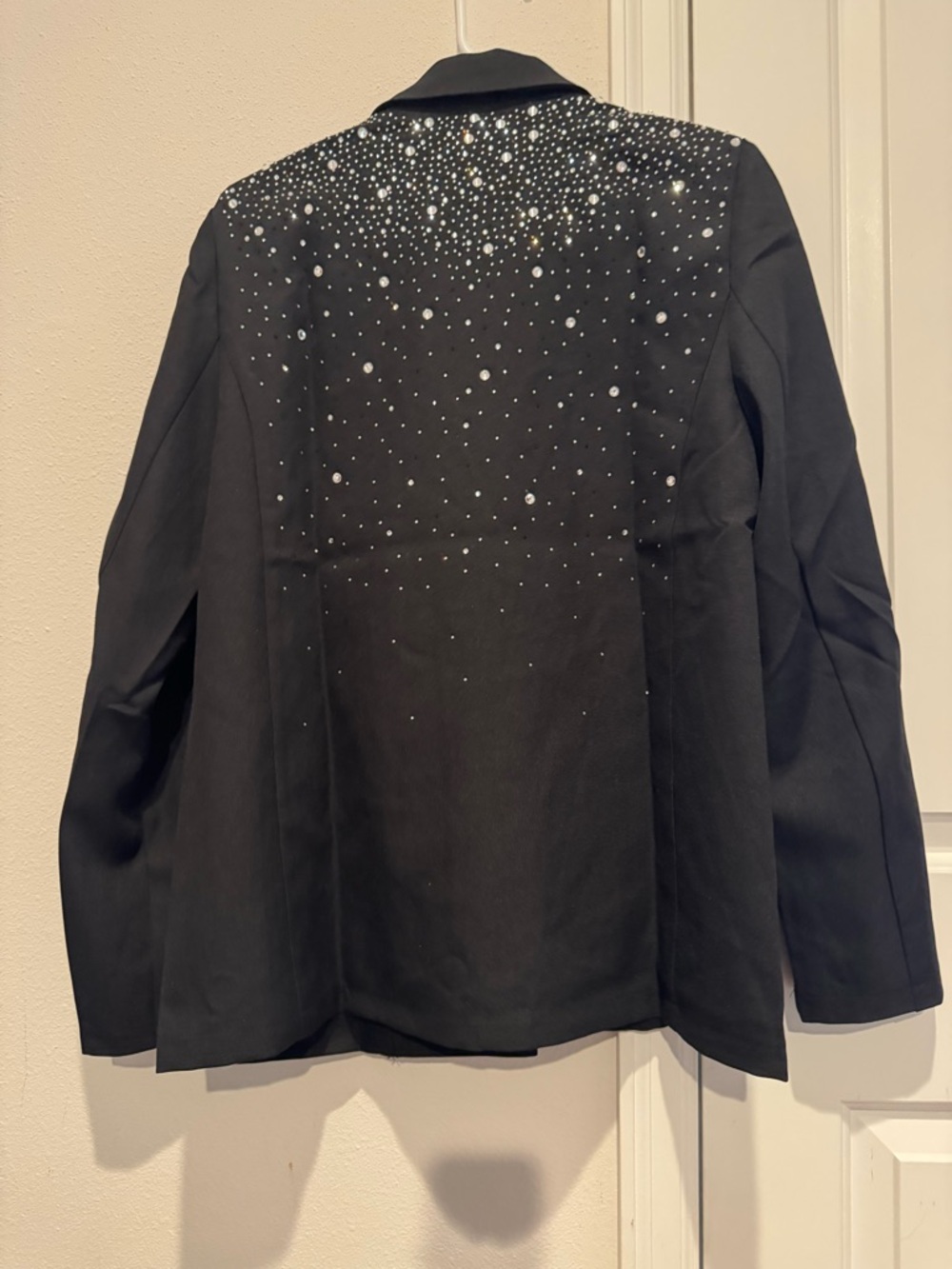 Hem & Thread Black Rhinestone Blazer Medium Sparkle Jacket - Picture 5 of 6